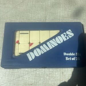 Vintage Classic Double Six Dominoes Set in Blue Case -2 sets available